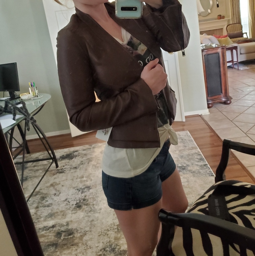 ***sold****Faux Leather Jacket